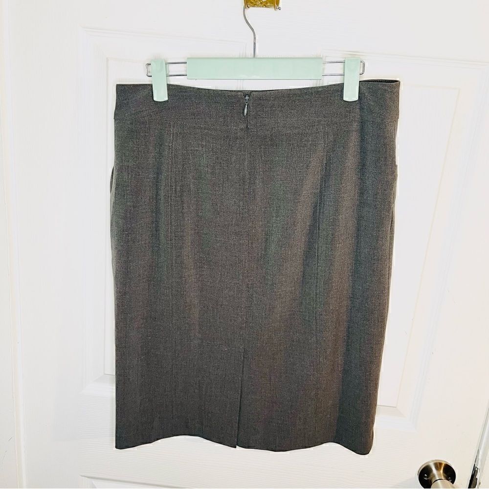 Apostrophe Essentials Pencil Mini Skirt Pockets Grey 8 - Picture 9 of 9